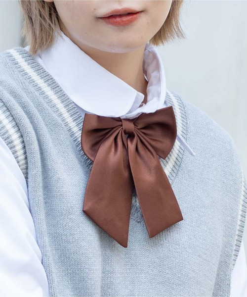 WEGO（ウィゴー）の「WEGO/無地スクールリボン（ネクタイ・レディース・ネイビー/ブラウン/ピンク/ワイン/ベージュ/グレー/ベージュ系その他/ブラック・FREE）」の4枚目の写真