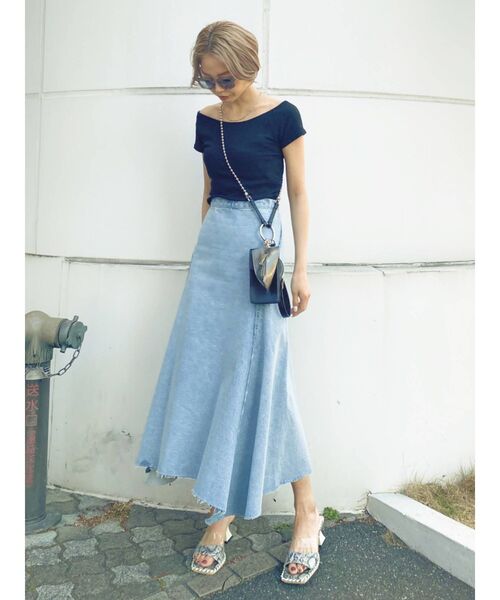 EMODA（エモダ）の「デニムスカート（デニムスカート・レディース・ブラック・SMALL）」の9枚目の写真