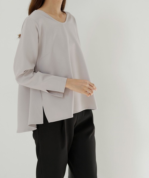 RANAN（ラナン）の「【2点セット】洗える/ストレッチ　ペプラムブラウス＆テーパードパンツセットアップ（スーツセット・レディース・ブラック系その他/ブルー系その他/グレー系その他/アイボリー/モカ・M/L/LL/3L/5L/4L）」の20枚目の写真