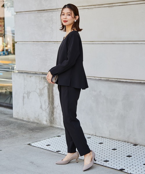 セール】【2点セット】洗える/ストレッチ ペプラムブラウス