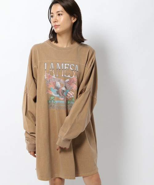 GOOD ROCK SPEED（グッドロックスピード）の「GOOD ROCK SPEED / イーグルロングスリーブカットソー（Tシャツ/カットソー・レディース・ブラック/ベージュ・フリー）」の2枚目の写真