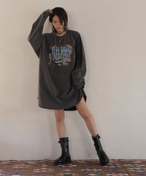 GOOD ROCK SPEED（グッドロックスピード）の「GOOD ROCK SPEED / イーグルロングスリーブカットソー（Tシャツ/カットソー・レディース・ブラック/ベージュ・フリー）」の10枚目の写真