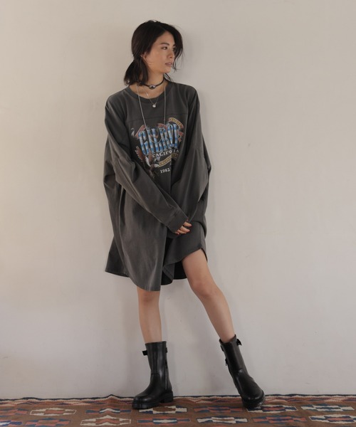 GOOD ROCK SPEED（グッドロックスピード）の「GOOD ROCK SPEED / イーグルロングスリーブカットソー（Tシャツ/カットソー・レディース・ブラック/ベージュ・フリー）」の3枚目の写真