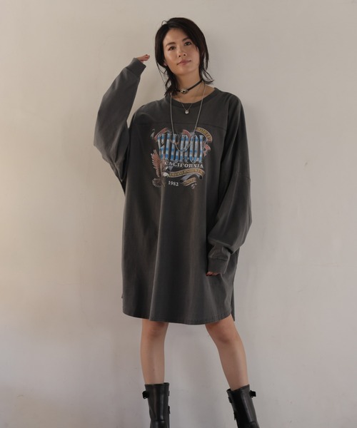 GOOD ROCK SPEED（グッドロックスピード）の「GOOD ROCK SPEED / イーグルロングスリーブカットソー（Tシャツ/カットソー・レディース・ブラック/ベージュ・フリー）」の7枚目の写真