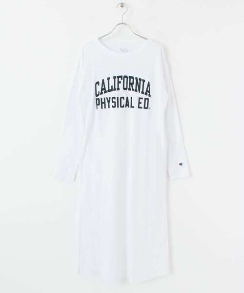 Champion(チャンピオン)の「『別注』Champion×Sonny Label フットボールロゴロングスリーブTシャツワンピース(ワンピース・レディース・ホワイト/ネイビー/バーガンディー・ONE)」の8枚目の写真