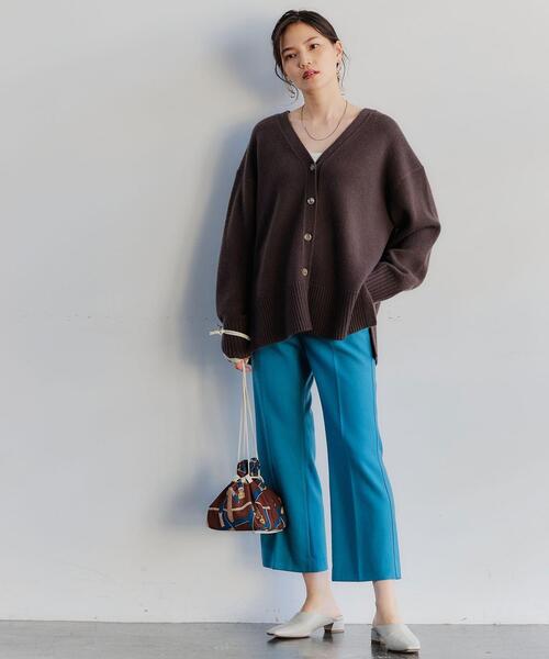 green label relaxing（グリーンレーベルリラクシング）の「SERENITY セレニティ Vネック ニット カーディガン（カーディガン/ボレロ・レディース・ターコイズブルー/ブラック/ピンク/ダークグレー/ベージュ・FREE）」の8枚目の写真