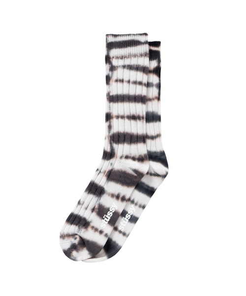 STUSSY（ステューシー）の「Dyed Stripe Ribbed Crew Socks（ソックス/靴下・メンズ・セージグリーン/ブラック/ラベンダー・FREE）」の2枚目の写真
