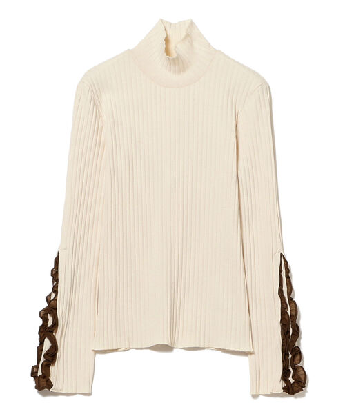 Ray BEAMS(レイビームス)の「RBS / リブ アーム フリル Tシャツ(Tシャツ/カットソー・レディース・ナチュラル/ブラック・ONE SIZE)」の14枚目の写真