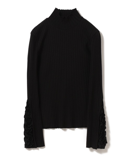 Ray BEAMS(レイビームス)の「RBS / リブ アーム フリル Tシャツ(Tシャツ/カットソー・レディース・ナチュラル/ブラック・ONE SIZE)」の2枚目の写真