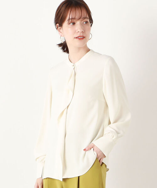 NOLLEY’S(ノーリーズ)の「ジョーゼットフリルブラウス(シャツ/ブラウス・レディース・オフホワイト/イエロー/ホワイト系その他4・36/38)」の1枚目の写真