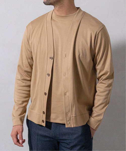 EDIFICE（エディフィス）の「シルキー コットン カーディガン（カーディガン/ボレロ・メンズ・サックスブルー/ホワイト/ベージュ/オレンジ/チャコールグレー/ブラック/ネイビー・LARGE/MEDIUM/SMALL）」の5枚目の写真