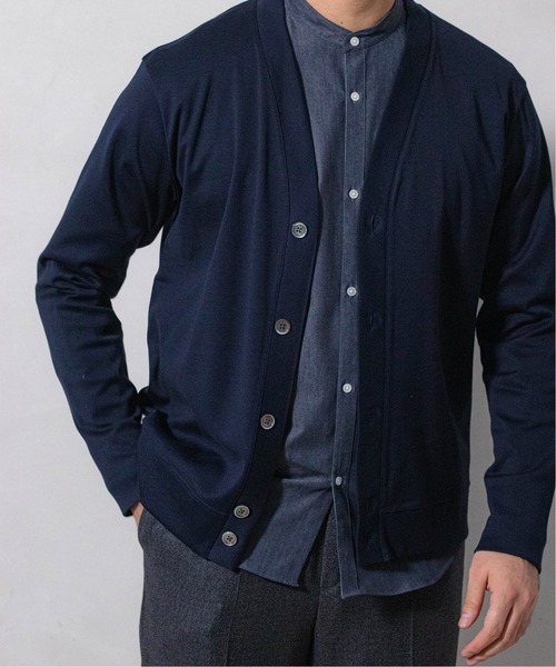 EDIFICE（エディフィス）の「シルキー コットン カーディガン（カーディガン/ボレロ・メンズ・サックスブルー/ホワイト/ベージュ/オレンジ/チャコールグレー/ブラック/ネイビー・LARGE/MEDIUM/SMALL）」の6枚目の写真