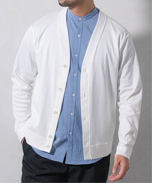 EDIFICE（エディフィス）の「シルキー コットン カーディガン（カーディガン/ボレロ・メンズ・サックスブルー/ホワイト/ベージュ/オレンジ/チャコールグレー/ブラック/ネイビー・LARGE/MEDIUM/SMALL）」の2枚目の写真