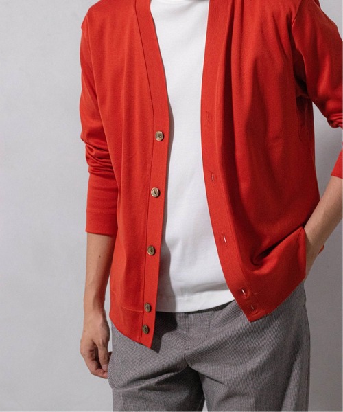 EDIFICE（エディフィス）の「シルキー コットン カーディガン（カーディガン/ボレロ・メンズ・サックスブルー/ホワイト/ベージュ/オレンジ/チャコールグレー/ブラック/ネイビー・LARGE/MEDIUM/SMALL）」の17枚目の写真