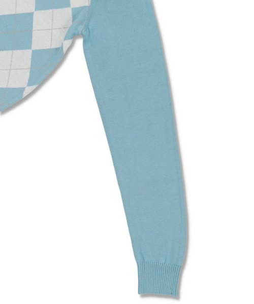 SPINNS（スピンズ）の「アーガイルチェックデザイン ニットカーディガン（カーディガン/ボレロ・レディース・ブラック/ネイビー/サックスブルー・ONESIZE）」の20枚目の写真