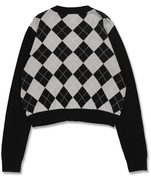 SPINNS（スピンズ）の「アーガイルチェックデザイン ニットカーディガン（カーディガン/ボレロ・レディース・ブラック/ネイビー/サックスブルー・ONESIZE）」の13枚目の写真