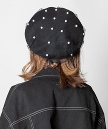 ca4la PEARL パール　チュール付きベレー帽　オーガンジー ca4la PEARL パール チュール付きベレー帽 オーガンジー - メルカリ