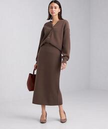 green label relaxing | リブ カーディガン + スカート セット -ウォッシャブル-(ワンピース)