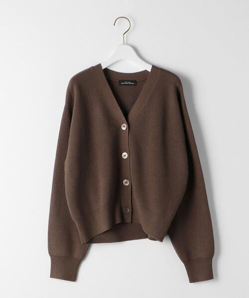 green label relaxing（グリーンレーベルリラクシング）の「リブ カーディガン + スカート セット -ウォッシャブル-（ワンピース・レディース・オフホワイト/ネイビー/モカ・FREE）」の11枚目の写真