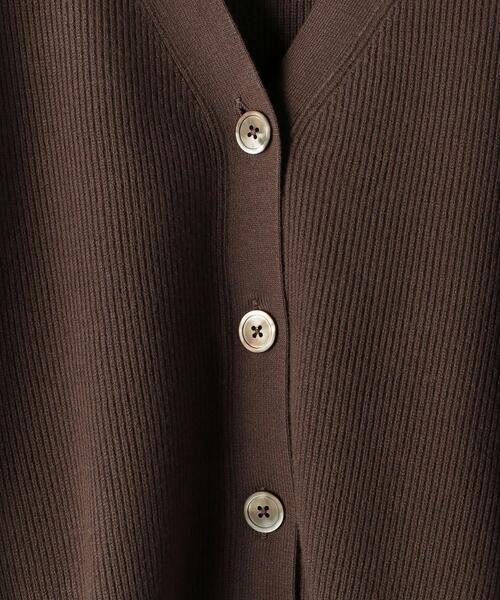 green label relaxing（グリーンレーベルリラクシング）の「リブ カーディガン + スカート セット -ウォッシャブル-（ワンピース・レディース・オフホワイト/ネイビー/モカ・FREE）」の6枚目の写真