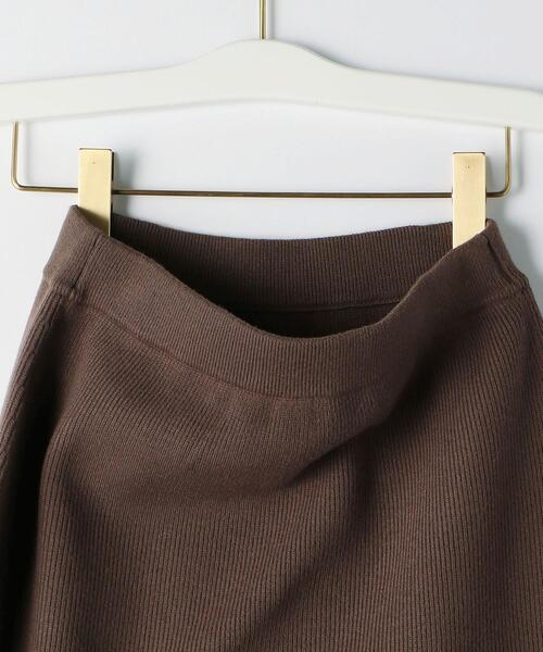 green label relaxing（グリーンレーベルリラクシング）の「リブ カーディガン + スカート セット -ウォッシャブル-（ワンピース・レディース・オフホワイト/ネイビー/モカ・FREE）」の12枚目の写真