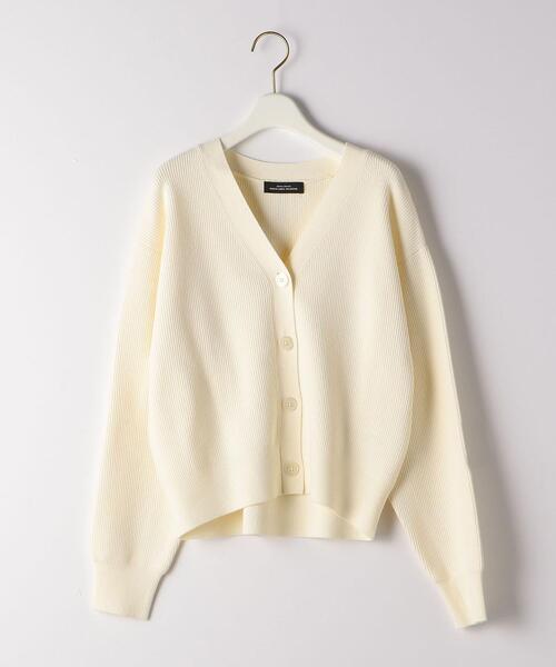 green label relaxing（グリーンレーベルリラクシング）の「リブ カーディガン + スカート セット -ウォッシャブル-（ワンピース・レディース・オフホワイト/ネイビー/モカ・FREE）」の7枚目の写真