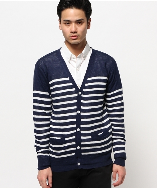 WEGO（ウィゴー）の「WEGO/フレンチリネンカーディガン（カーディガン/ボレロ・メンズ・杢グレー/ネイビー/ブルー/レッド・MEDIUM/LARGE）」の12枚目の写真