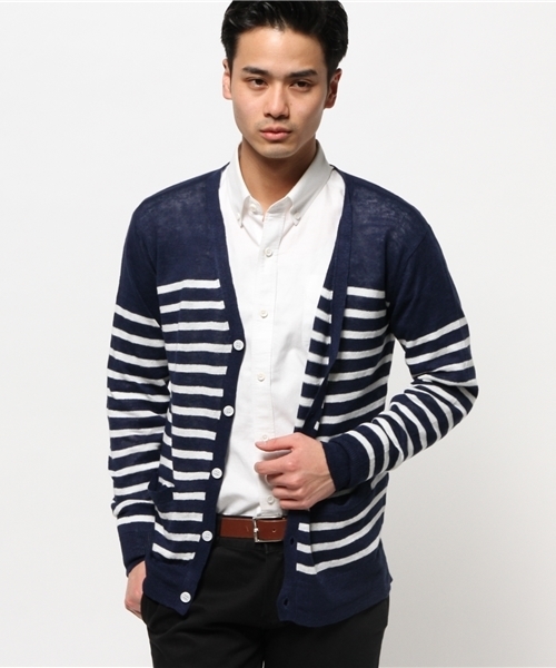 WEGO（ウィゴー）の「WEGO/フレンチリネンカーディガン（カーディガン/ボレロ・メンズ・杢グレー/ネイビー/ブルー/レッド・MEDIUM/LARGE）」の15枚目の写真