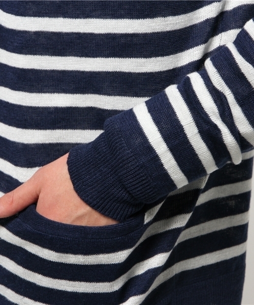 WEGO（ウィゴー）の「WEGO/フレンチリネンカーディガン（カーディガン/ボレロ・メンズ・杢グレー/ネイビー/ブルー/レッド・MEDIUM/LARGE）」の7枚目の写真