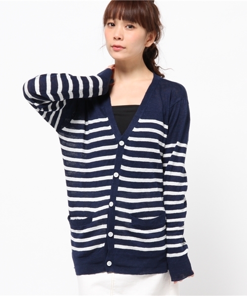 WEGO（ウィゴー）の「WEGO/フレンチリネンカーディガン（カーディガン/ボレロ・メンズ・杢グレー/ネイビー/ブルー/レッド・MEDIUM/LARGE）」の16枚目の写真