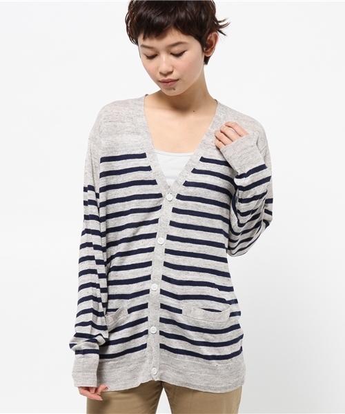 WEGO（ウィゴー）の「WEGO/フレンチリネンカーディガン（カーディガン/ボレロ・メンズ・杢グレー/ネイビー/ブルー/レッド・MEDIUM/LARGE）」の17枚目の写真