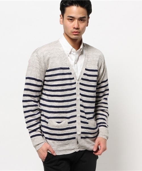 WEGO（ウィゴー）の「WEGO/フレンチリネンカーディガン（カーディガン/ボレロ・メンズ・杢グレー/ネイビー/ブルー/レッド・MEDIUM/LARGE）」の18枚目の写真