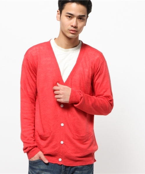 WEGO（ウィゴー）の「WEGO/フレンチリネンカーディガン（カーディガン/ボレロ・メンズ・杢グレー/ネイビー/ブルー/レッド・MEDIUM/LARGE）」の21枚目の写真