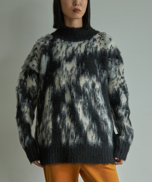 VACANCY（ヴァカンシー）の「モノクロハイネックシャギーニット