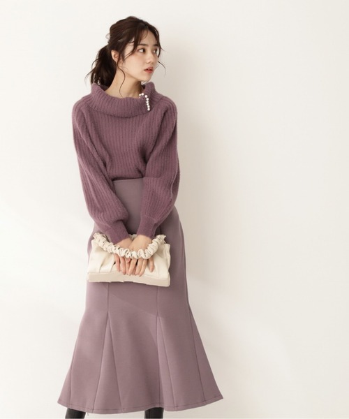 PROPORTION BODY DRESSING(プロポーションボディドレッシング)の「ダンボールニットマーメイドスカート / 1211220510(スカート・レディース・ピンク/ブラウン・MEDIUM/SMALL)」の4枚目の写真