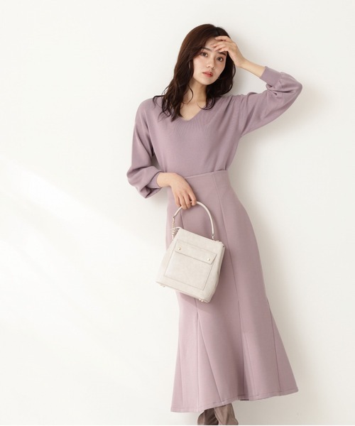 PROPORTION BODY DRESSING(プロポーションボディドレッシング)の「ダンボールニットマーメイドスカート / 1211220510(スカート・レディース・ピンク/ブラウン・MEDIUM/SMALL)」の8枚目の写真