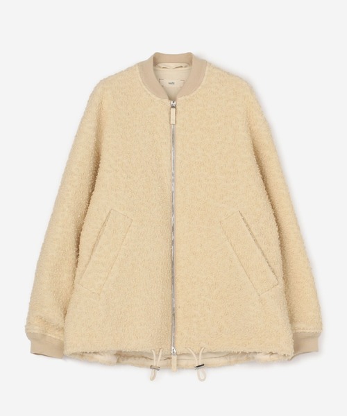 UNFIL（アンフィル）の「【unfil】ウールボア ボンバージャケット WOMEN（ブルゾン・レディース・ベージュ/ダークネイビー・0）」の13枚目の写真