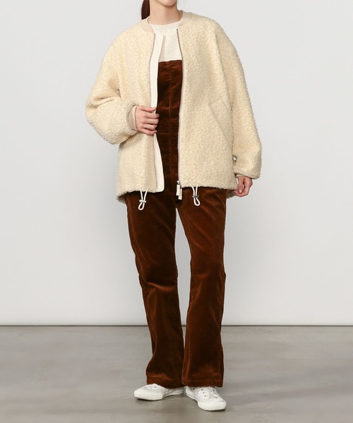 UNFIL（アンフィル）の「【unfil】ウールボア ボンバージャケット WOMEN（ブルゾン・レディース・ベージュ/ダークネイビー・0）」の9枚目の写真
