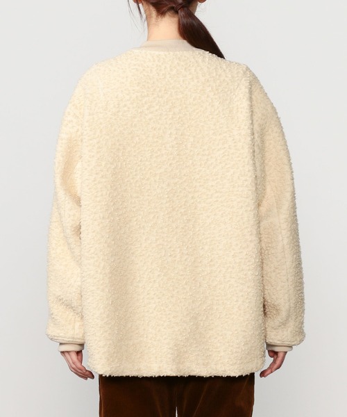 UNFIL（アンフィル）の「【unfil】ウールボア ボンバージャケット WOMEN（ブルゾン・レディース・ベージュ/ダークネイビー・0）」の12枚目の写真