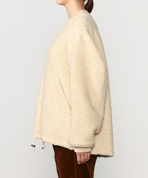 UNFIL（アンフィル）の「【unfil】ウールボア ボンバージャケット WOMEN（ブルゾン・レディース・ベージュ/ダークネイビー・0）」の11枚目の写真