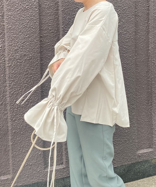 KOBE LETTUCE（コウベレタス）の「バックプリーツキャンディスリーブブラウス（シャツ/ブラウス・レディース・ブラック系その他/ブラック/グリーン/ベージュ/ピンク系その他/ホワイト系その他・FREE）」の2枚目の写真