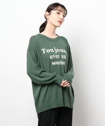 Samansa Mos2 | ロゴプリントクルーネックニット(ニット/セーター)