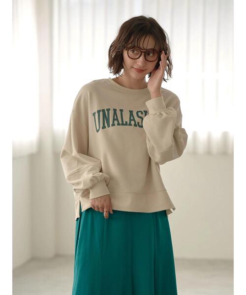 earth music&ecology(アースミュージックアンドエコロジー)の「グラフィックスウェット(袖ぽよ) *(Tシャツ/カットソー・レディース・チャコールグレー/ネイビー/アイボリー/モカ・FREE)」の5枚目の写真