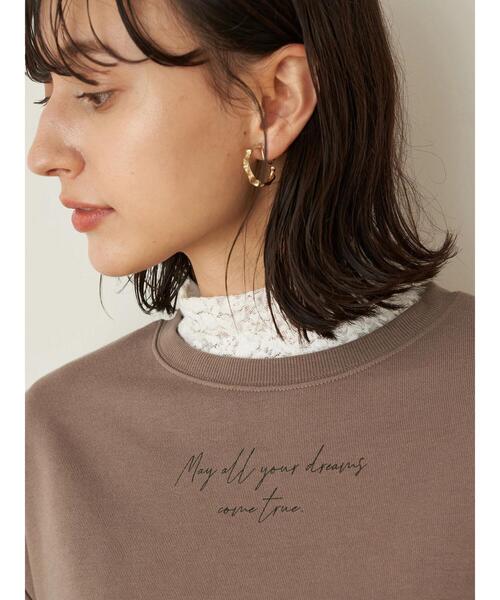 earth music&ecology(アースミュージックアンドエコロジー)の「グラフィックスウェット(袖ぽよ) *(Tシャツ/カットソー・レディース・チャコールグレー/ネイビー/アイボリー/モカ・FREE)」の9枚目の写真