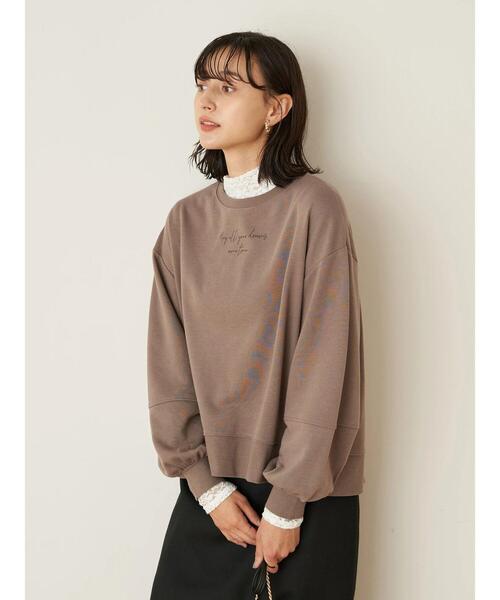 earth music&ecology(アースミュージックアンドエコロジー)の「グラフィックスウェット(袖ぽよ) *(Tシャツ/カットソー・レディース・チャコールグレー/ネイビー/アイボリー/モカ・FREE)」の13枚目の写真