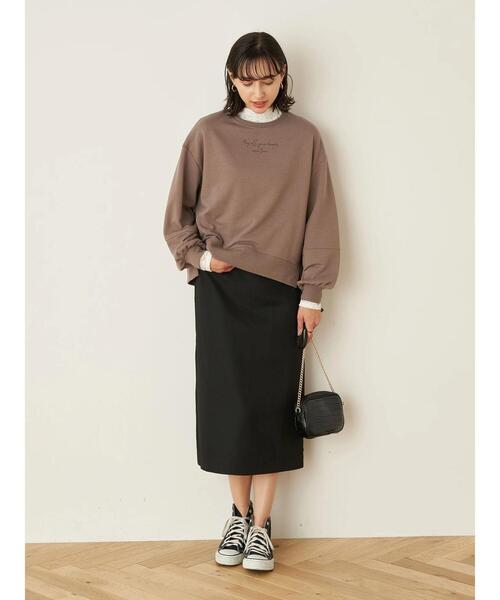 earth music&ecology(アースミュージックアンドエコロジー)の「グラフィックスウェット(袖ぽよ) *(Tシャツ/カットソー・レディース・チャコールグレー/ネイビー/アイボリー/モカ・FREE)」の16枚目の写真