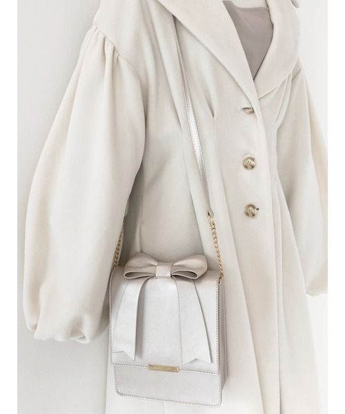 Honey Salon（ハニーサロン）の「トップリボンバッグ（ショルダーバッグ・レディース・ブラック/アイボリー・FREE）」の2枚目の写真