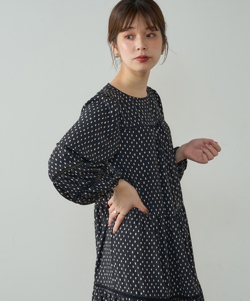 natural couture(ナチュラルクチュール)の「はしごレース使い大人ティアードワンピース(ワンピース・レディース・ブラック/ベージュ/その他1/イエロー/その他2・FREE)」の14枚目の写真