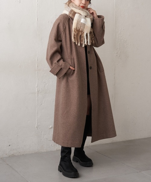 Chico（チコ）の「チェック太フリンジストール（マフラー・レディース・ブラック/ベージュ/ブラウン・FREE）」の4枚目の写真