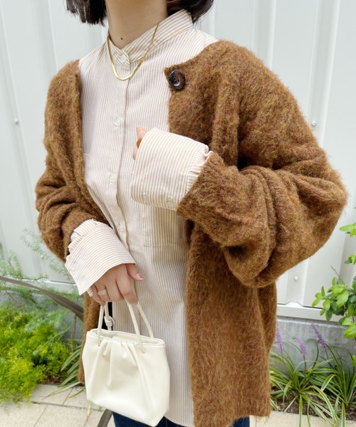 nemne store(ネンネストア)の「【低身長用サイズあり】袖ボリュームストライプシャツ(シャツ/ブラウス・レディース・グリーン系その他/ブルー系その他/パープル系その他/ピンク系その他/ピンク系その他2/ブルー系その他2/オレンジ系その他/パープル系その他2/ブルー/ピンク/ブラック/グリーン/マスタード・フリー/MEDIUM/SMALL/LARGE)」の9枚目の写真